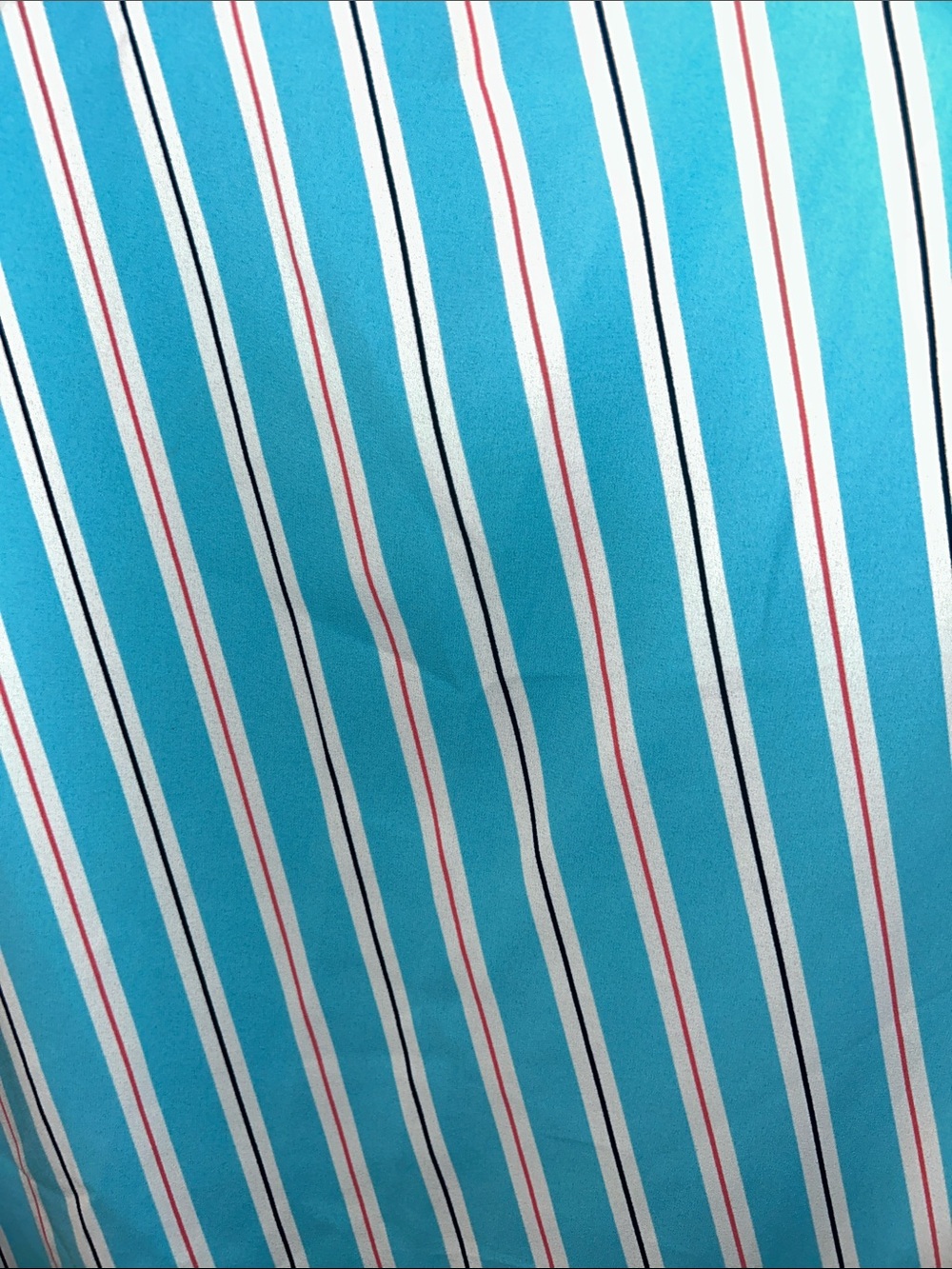 Anne Klein Teal Striped Split-Neck Blouse - Picture 4 of 8